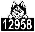 Husky Address Sign - Detailed Dog Design with Custom House Numbers The Metal Peddler