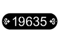 Elegant House Number Sign with small decorative detail by The Metal Peddler