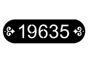 Elegant House Number Sign with small decorative detail by The Metal Peddler