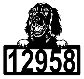 Irish Setter Address Sign - Detailed Dog Design with Custom House Numbers The Metal Peddler