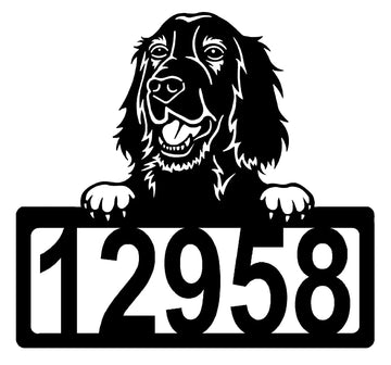 Irish Setter Address Sign - Detailed Dog Design with Custom House Numbers The Metal Peddler