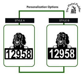 Irish Setter Address Sign - Detailed Dog Design with Custom House Numbers The Metal Peddler