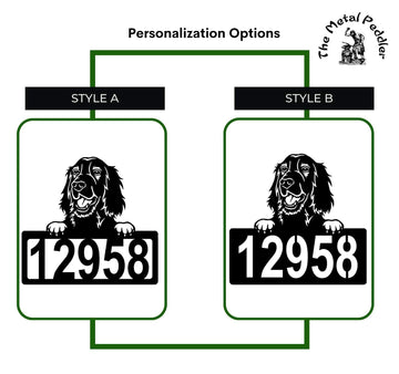 Irish Setter Address Sign - Detailed Dog Design with Custom House Numbers