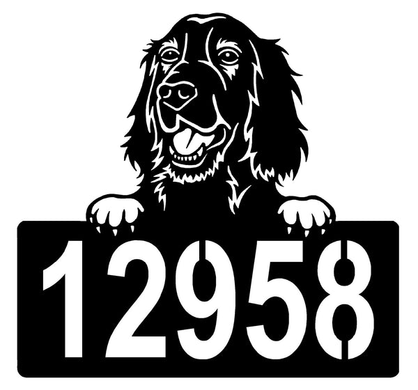 Irish Setter Address Sign - Detailed Dog Design with Custom House Numbers