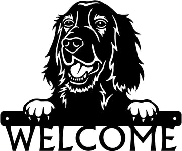 Irish Setter Detailed Dog Face Welcome Sign or Custom Name The Metal Peddler