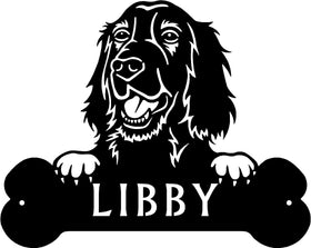 Irish Setter Head and Dog Bone Sign with Custom Name or Numbers The Metal Peddler