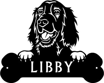 Irish Setter Head and Dog Bone Sign with Custom Name or Numbers The Metal Peddler