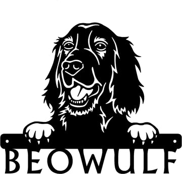 Irish Setter Detailed Dog Face Welcome Sign or Custom Name The Metal Peddler