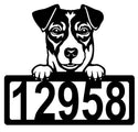 Jack Russell #1 Address Sign - Detailed Dog Design with Custom House Numbers The Metal Peddler