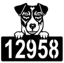 Jack Russell #1 Address Sign - Detailed Dog Design with Custom House Numbers The Metal Peddler