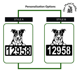 Jack Russell #2 Address Sign - Detailed Dog Design with Custom House Numbers The Metal Peddler