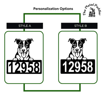 Jack Russell #2 Address Sign - Detailed Dog Design with Custom House Numbers