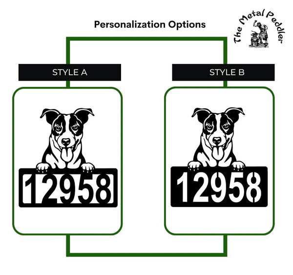 Jack Russell #2 Address Sign - Detailed Dog Design with Custom House Numbers The Metal Peddler