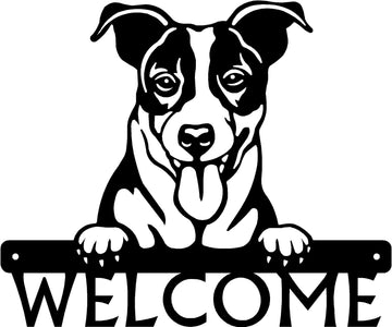 Jack Russell Terrier #2 Detailed Dog Face Welcome Sign or Custom Name The Metal Peddler