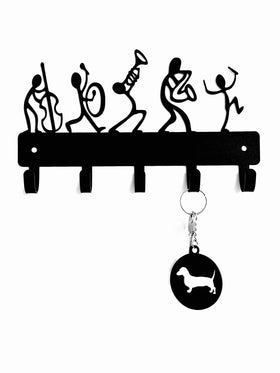Jazz Band Musician Key Holder with 5 Hooks - The Metal Peddler Key Rack 03136-KRSM-Jazz Band TheMetalPeddler.com