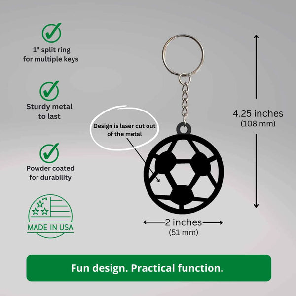 Soccer Ball Keychain | Made in USA | The Metal Peddler