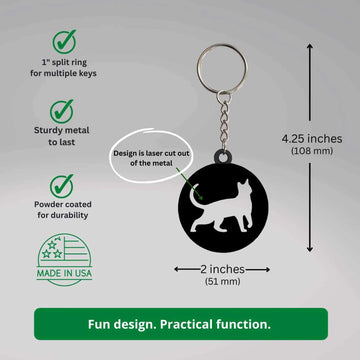 Cat Keychain - The Metal Peddler Keychains Cat, key fob, keychain, keyring