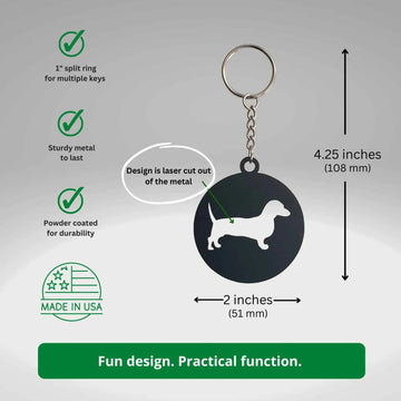 Dachshund Dog Keychain - The Metal Peddler Keychains breed, Breed D, dachshund, Dog, key fob, keychain, keyring