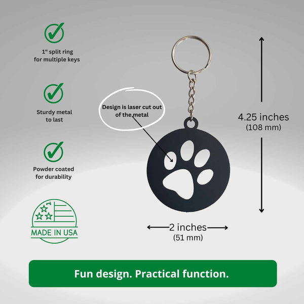 Dog Paw Keychain - The Metal Peddler Keychains Any Breed, breed, dog, key fob, keychain, keyring