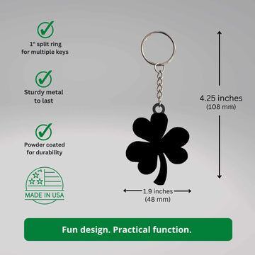 Shamrock Keychain - The Metal Peddler Keychains key fob, keychain, keyring