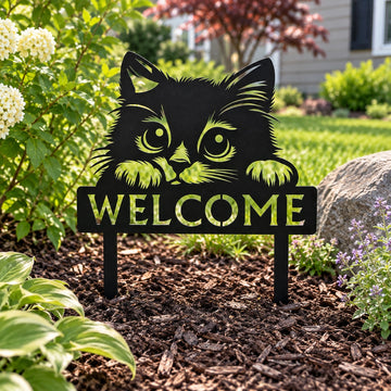 Kitten Sign Yard Stake - Welcome or Name Sign