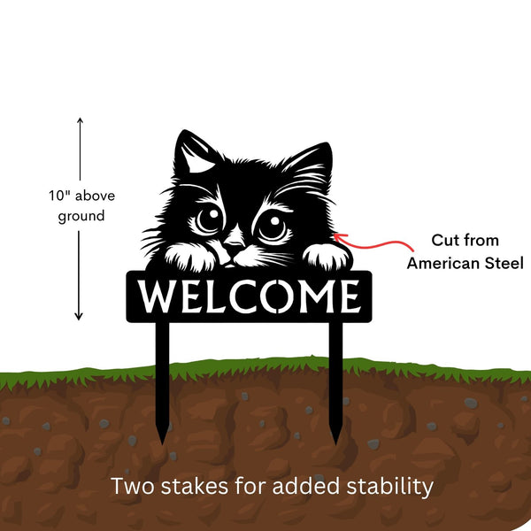 Kitten Sign Yard Stake - Welcome or Name Sign