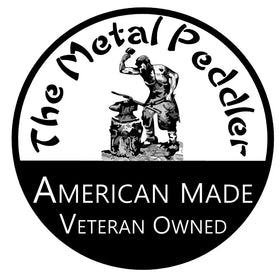 THE METAL PEDDLER logo. American Made. Veteran Owned.