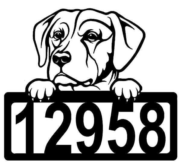 Labrador #2 Address Sign - Detailed Dog Design with Custom House Numbers