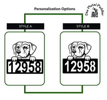 Labrador #2 Address Sign - Detailed Dog Design with Custom House Numbers