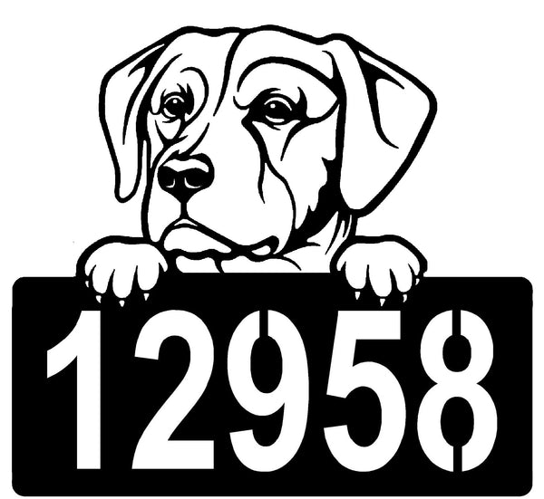 Labrador #2 Address Sign - Detailed Dog Design with Custom House Numbers