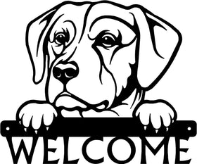 Labrador Retriever #2 Detailed Dog Face Welcome Sign or Custom Name The Metal Peddler
