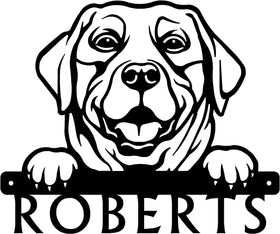 Labrador Retriever #1 Detailed Dog Face Welcome Sign or Custom Name The Metal Peddler
