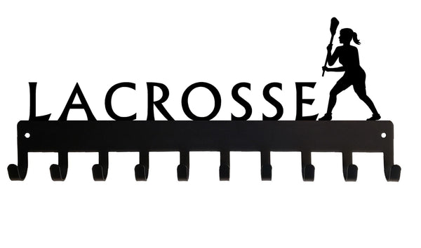 Lacrosse Female - Medal Rack Display with Personalization Option
