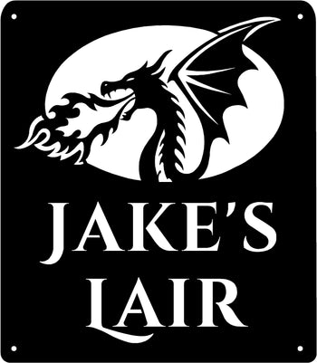 Custom Fire-Breathing Dragon Name Sign – Fantasy Room Decor The Metal Peddler