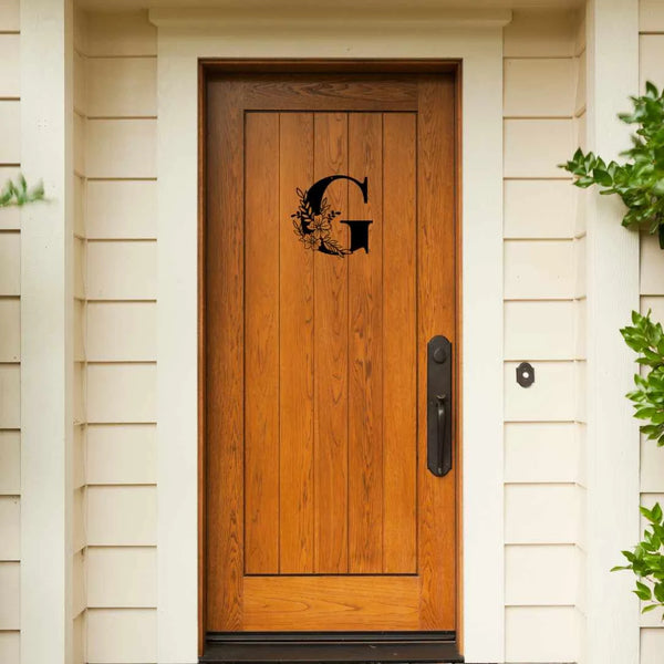 Floral Letter G on a front door