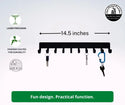 Plain medal rack with description of product and length measurements 