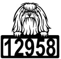 Maltese Address Sign - Detailed Dog Design with Custom House Numbers The Metal Peddler