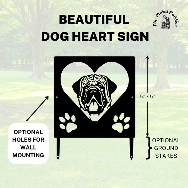 Mastiff Name Sign or Heart Memorial Wall or Yard Plaque