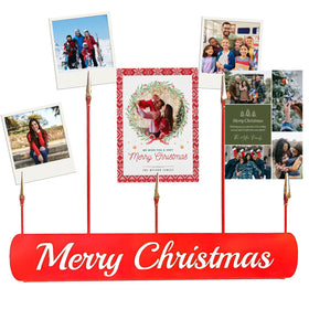 Merry Christmas Card Holder or Photo Clips