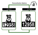 Miniature Schnauzer #2 Address Sign - Detailed Dog Design with Custom House Numbers