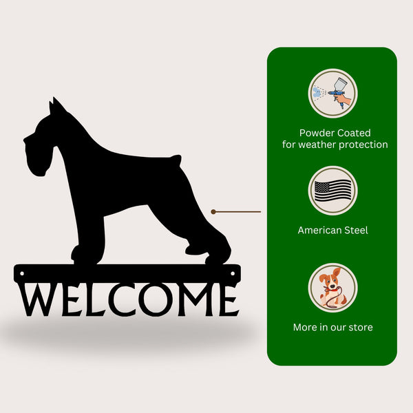 Miniature Schnauzer Dog Welcome Sign or Name Plaque