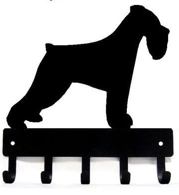 Miniature Schnauzer #2 Dog Key Rack/ Leash Hanger (Natural Ear) - The Metal Peddler Key Rack breed, Breed M, Dog, Inv-T, key rack, leash Hanger, Miniature Schnauzer