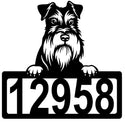 Miniature Schnauzer #2 Address Sign - Detailed Dog Design with Custom House Numbers The Metal Peddler