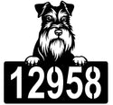 Miniature Schnauzer #2 Address Sign - Detailed Dog Design with Custom House Numbers The Metal Peddler