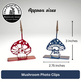 Mushroom Metal Photo Clips & Place Card Holders – Set of 4 - The Metal Peddler Photo Clips 03120-PC-Mushroom Set TheMetalPeddler.com