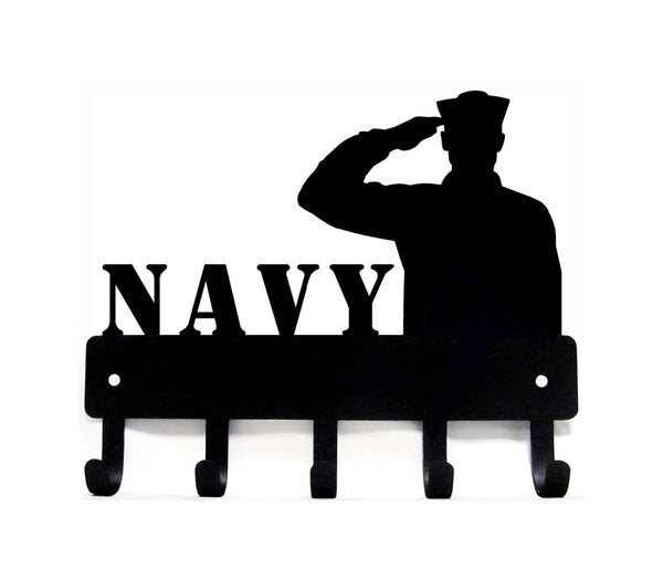 NAVY Key Hanger with 5 Hooks, shows a saluting sailor and the word NAVY.