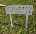 No Soliciting Yard Sign – Personalized Metal Property Sign