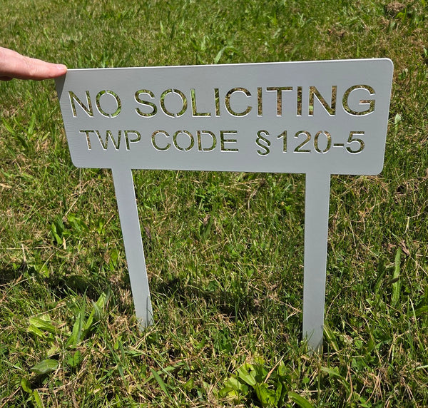 No Soliciting Yard Sign – Personalized Metal Property Sign
