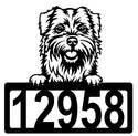 Norfolk Terrier Address Sign - Detailed Dog Design with Custom House Numbers The Metal Peddler