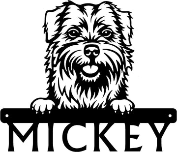 Norfolk Terrier Detailed Dog Face Welcome Sign or Custom Name The Metal Peddler